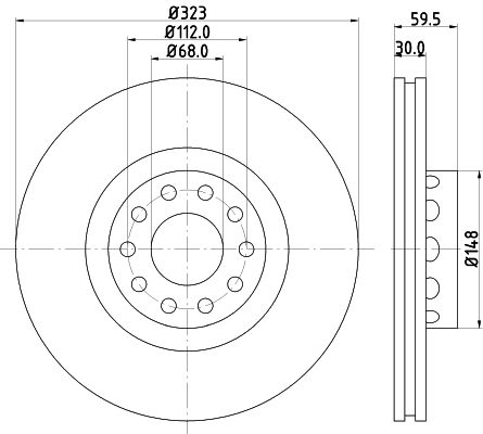 HELLA PAGID Тормозной диск 8DD 355 106-701